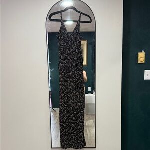 Kaileigh Elegant Black and Brown Maxi Dress